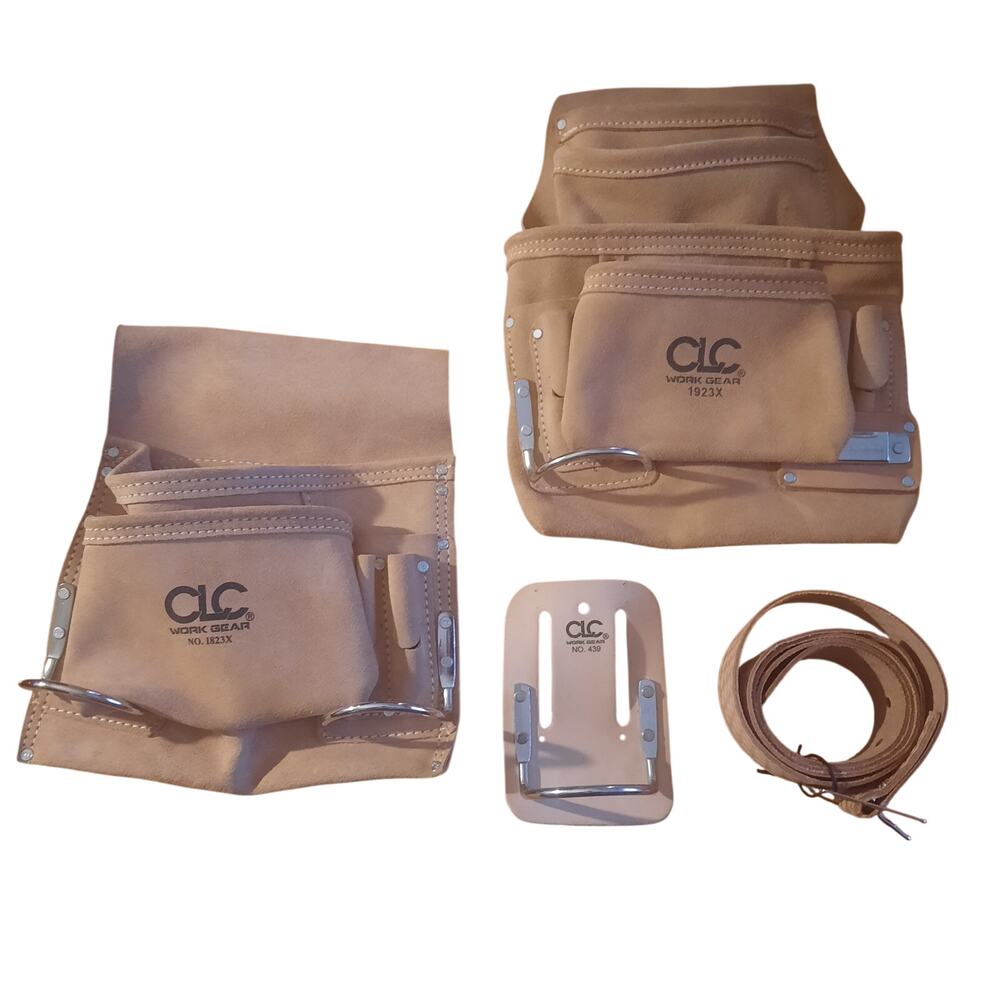 CLC Work Gear Suede Leather Tool Pouches Loop Hammer Holder and Belt New